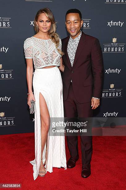 Chrissy Teigen and John Legend attend the 2015 NFL Honors at Phoenix Convention Center on January 31, 2015 in Phoenix, Arizona.