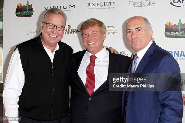 Host Leigh Steinberg , entrepreneur Cosmo DeNicola and guest attend the 28th Annual Leigh Steinberg Super Bowl Party at Arizona Science Center on...