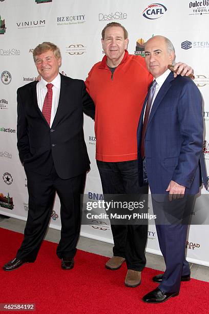 Host Leigh Steinberg, guest and entrepreneur Cosmo DeNicola attend the 28th Annual Leigh Steinberg Super Bowl Party at Arizona Science Center on...