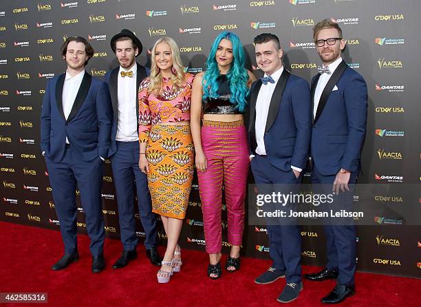 Music group Sheppard attends the 2015 G'Day USA GALA featuring the AACTA International Awards presented by QANTAS at Hollywood Palladium on January...