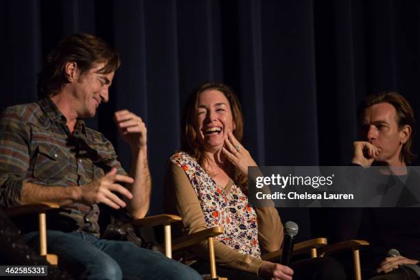 Actors Dermot Mulroney, Julianne Nicholson and Ewan McGregor speak at the "August: Osage County" SAG Awards special screening at Harmony Gold Theatre...