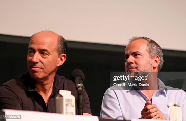 Producers Jon Kilik of 'Foxcatcher' and Jeremy Dawson of 'The Grand Budapest Hotel' speak at the Producers Panel at the Lobero, at the 30th Santa...