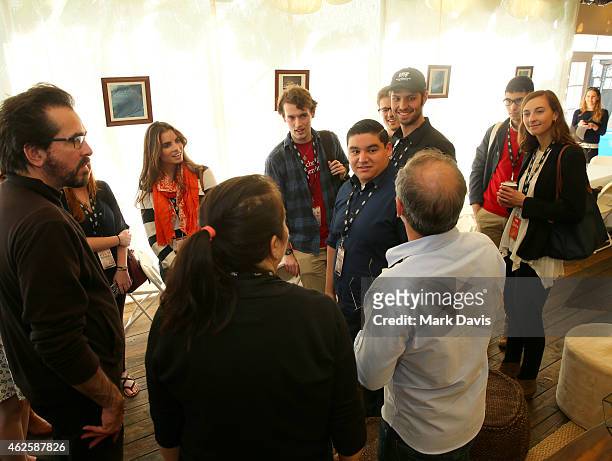 Director Roger Durling speaks with filmmakers at the Producers Panel at the Lobero, at the 30th Santa Barbara International Film Festival on January...