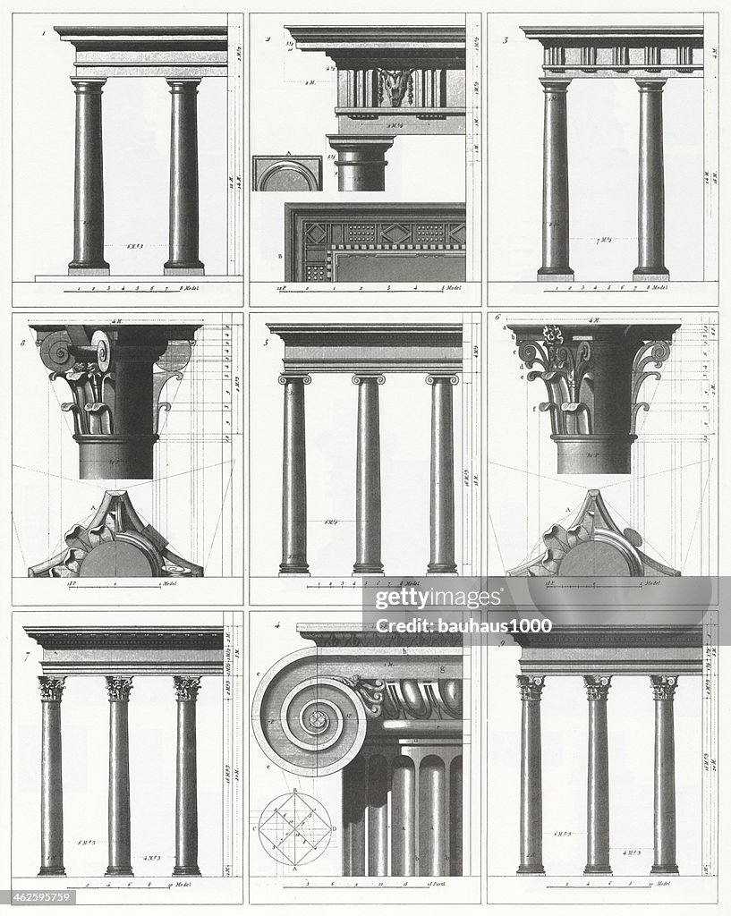 Engraving Classical Columns High-Res Vector Graphic - Getty Images
