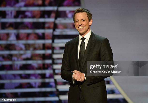 Host Seth Meyers speaks onstage during the 4th Annual NFL Honors at Phoenix Convention Center on January 31, 2015 in Phoenix, Arizona.