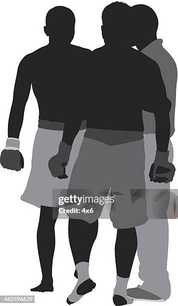 mma fighters - mma fighting stock illustrations
