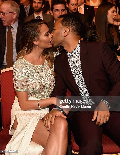 Model Chrissy Teigen and recording artist John Legend attend the 4th Annual NFL Honors at Phoenix Convention Center on January 31, 2015 in Phoenix,...