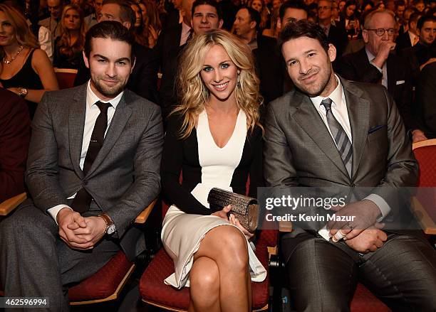 Actor Chace Crawford, reporter Candice Crawford, and NFL player Tony Romo attend the 4th Annual NFL Honors at Phoenix Convention Center on January...