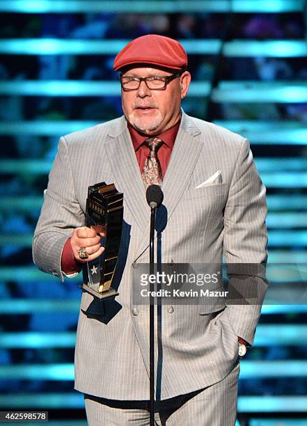 Coach Bruce Arians speaks onstage during the 4th Annual NFL Honors at Phoenix Convention Center on January 31, 2015 in Phoenix, Arizona.