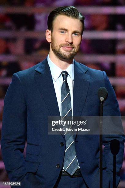 Actor Chris Evans speaks onstage during the 4th Annual NFL Honors at Phoenix Convention Center on January 31, 2015 in Phoenix, Arizona.