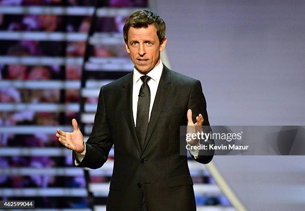 Host Seth Meyers onstage during the 4th Annual NFL Honors at Phoenix Convention Center on January 31, 2015 in Phoenix, Arizona.