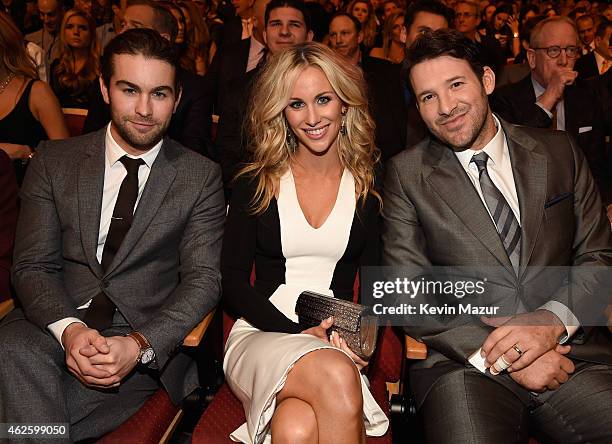 Actor Chace Crawford, reporter Candice Crawford, and NFL player Tony Romo attend the 4th Annual NFL Honors at Phoenix Convention Center on January...