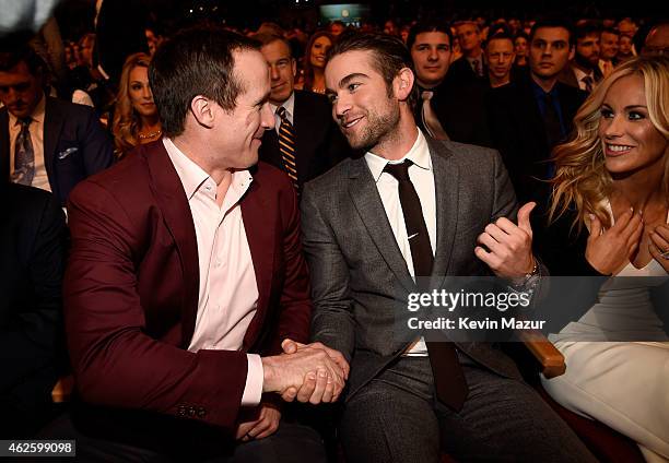 Player Drew Brees and actor Chace Crawford attend the 4th Annual NFL Honors at Phoenix Convention Center on January 31, 2015 in Phoenix, Arizona.