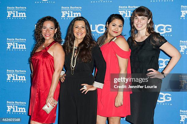 Actresses Marabina Jaimes, Ivette Gonzalez, Natashe Perez, and Andrea Meller attend the Modern Master Award Ceremony during the 30th Annual Santa...