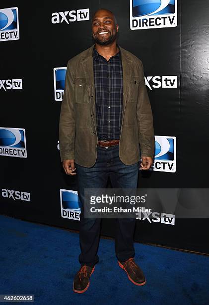 Retired NFL player Amani Toomer attends DirecTV Super Saturday Night hosted by Mark Cuban's AXS TV and Pro Football Hall of Famer Michael Strahan at...