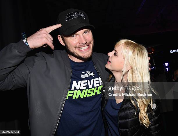 Actors Chris Pratt and Anna Faris attend the Maxim Party with Johnnie Walker, Timex, Dodge, Hugo Boss, Dos Equis, Buffalo Jeans, Tabasco and popchips...