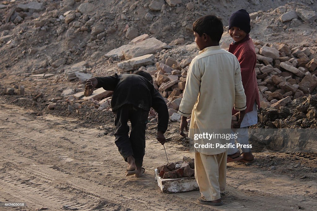 Pakistani poor children takes a part of International Street...