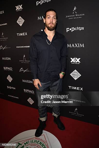 Football player Bryan Braman attends the Maxim Party with Johnnie Walker, Timex, Dodge, Hugo Boss, Dos Equis, Buffalo Jeans, Tabasco and popchips on...