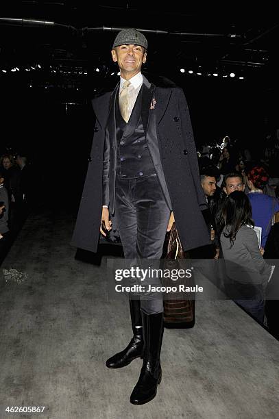 Enzo Miccio attends the Dsquared2 show as a part of Milan Fashion Week Menswear Autumn/Winter 2014 on January 14, 2014 in Milan, Italy.