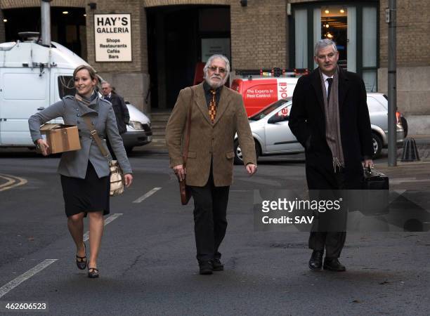 Dave Lee Travis arrives for his trial at Southwark Crown Court on January 14, 2014 in London, England.