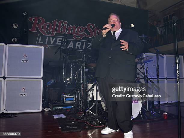 Emcee Jeff Beacher speaks onstage during Rolling Stone LIVE Presented By Miller Lite at The Venue of Scottsdale on January 31, 2015 in Scottsdale,...