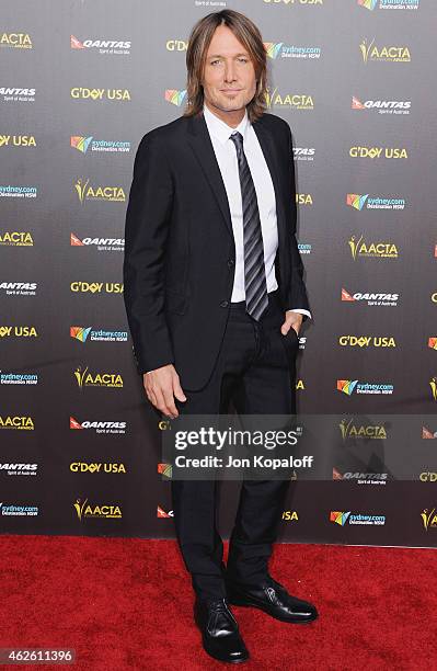 Singer Keith Urban arrives at the 2015 G'Day USA Gala Featuring The AACTA International Awards Presented By Qantas at Hollywood Palladium on January...