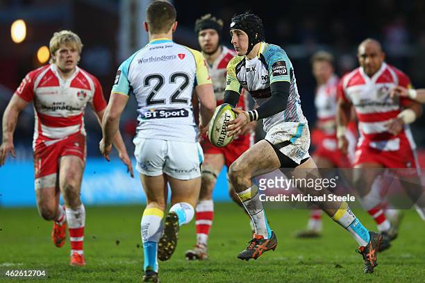 Sam Davies of Ospreys during the LV=Cup match between Gloucester Rugby and Ospreys at Kingsholm Stadium on January 31, 2015 in Gloucester, England.
