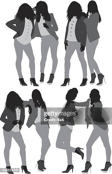 female friends - leggings stock illustrations