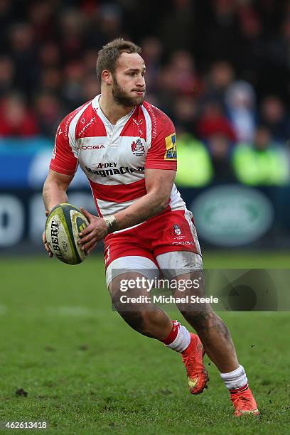 Bill Meakes of Gloucester during the LV=Cup match between Gloucester Rugby and Ospreys at Kingsholm Stadium on January 31, 2015 in Gloucester,...