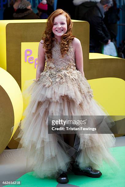 Harley Bird attends the premiere of 'Peppa Pig: The Golden Boots' at Odeon Leicester Square on February 1, 2015 in London, England.