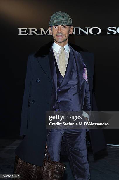 Enzo Miccio attends the Ermanno Scervino show as a part of Milan Fashion Week Menswear Autumn/Winter 2014 on January 14, 2014 in Milan, Italy.