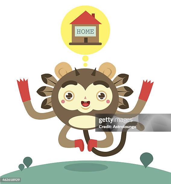 home - cute monkey white background stock illustrations