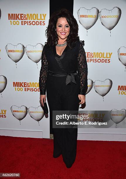 Actress Katy Mixon attends CBS's "Mike & Molly" 100th Episode celebration at Cicada on January 31, 2015 in Los Angeles, California.