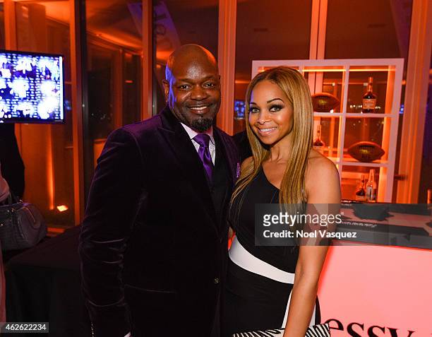 Emmitt Smith and Patricia Southall attend the Hennessy Lounge at W Scottsdale on January 31, 2015 in Scottsdale, Arizona.