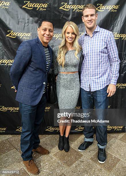 Keenan Towns, Lauren Tannehill and Ryan Tannehill at Maya on January 31, 2015 in Scottsdale, Arizona.