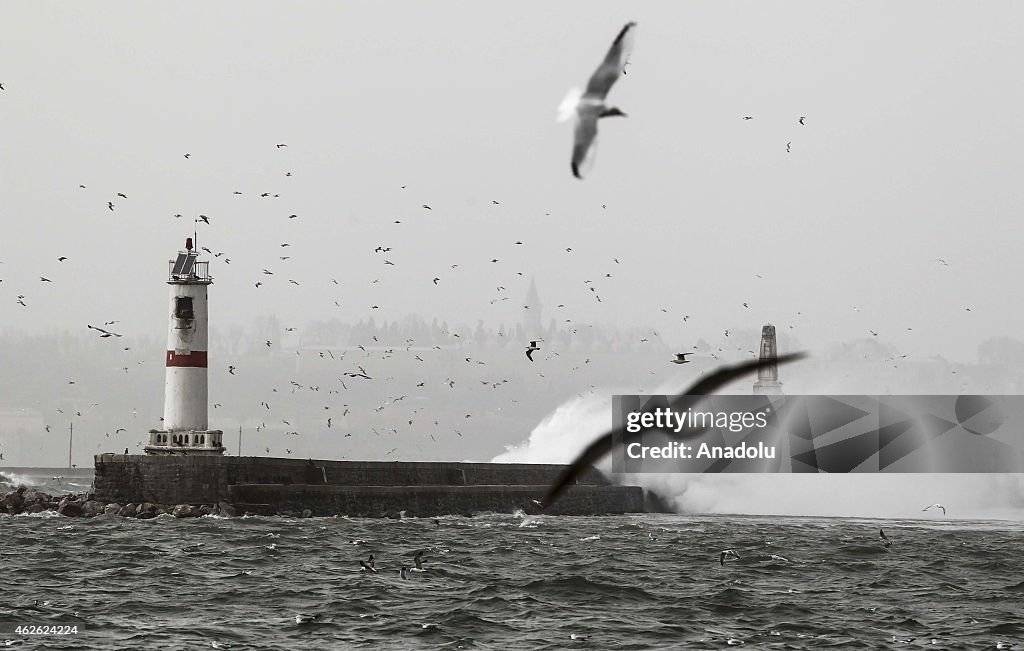 Southwester affects daily life in Istanbul