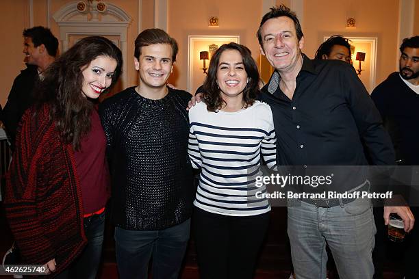 Actors Baya Rehaz, Grandson of Michele Morgan, Nicolas Messsica, Anouchka Delon and Jean-Luc Reichmann attend France Rugby Team for '2015, 6 Nations...