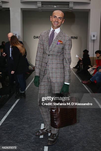 Enzo Miccio attends the Daniele Alessandrini show as a part of Milan Fashion Week Menswear Autumn/Winter 2014 on January 14, 2014 in Milan, Italy.