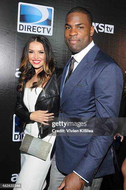 Actress Heidi Mueller and football player DeMarco Murray attend DIRECTV Super Saturday Night - Arrivals at DIRECTV SuperFan Stadium on January 31,...