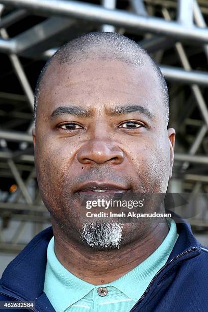 Hall of Fame professional football player Chris Doleman attends the DIRECTV Super Fan Tailgate at Pendergast Family Farm on February 1, 2015 in...