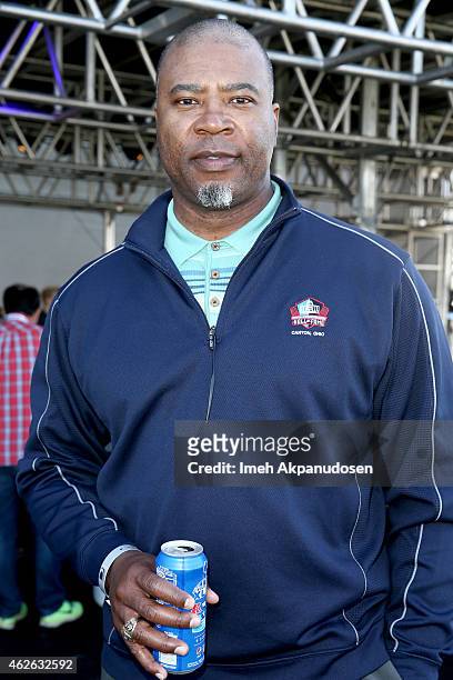 Hall of Fame professional football player Chris Doleman attends the DIRECTV Super Fan Tailgate at Pendergast Family Farm on February 1, 2015 in...