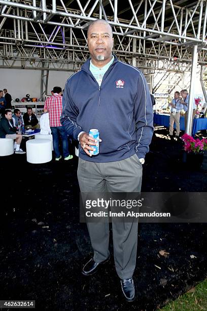 Hall of Fame professional football player Chris Doleman attends the DIRECTV Super Fan Tailgate at Pendergast Family Farm on February 1, 2015 in...