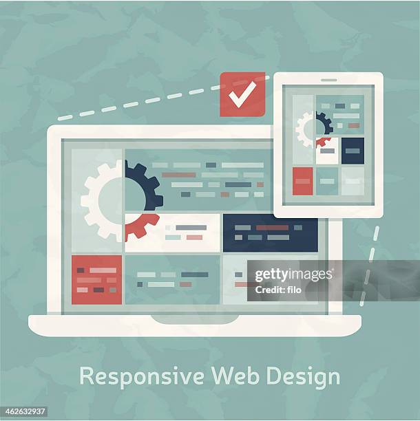 stockillustraties, clipart, cartoons en iconen met responsive design - responsives webdesign