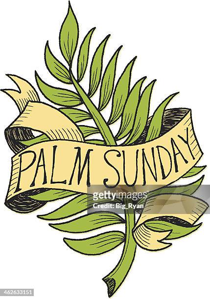 palm sunday graphic - palm sunday stock illustrations
