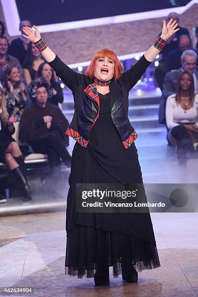 Maria Di Biase attends the 'Quelli Che Il Calcio' TV Show on February 1, 2015 in Milan, Italy.