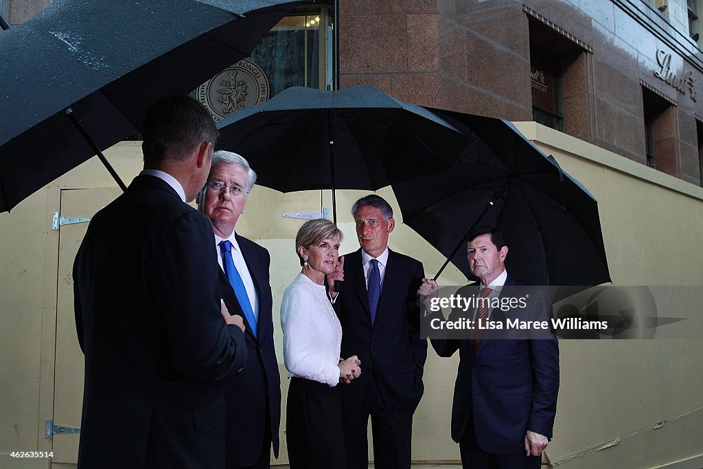 UK Foreign And Defence Ministers Sign Lindt Cafe Siege Condolence Book