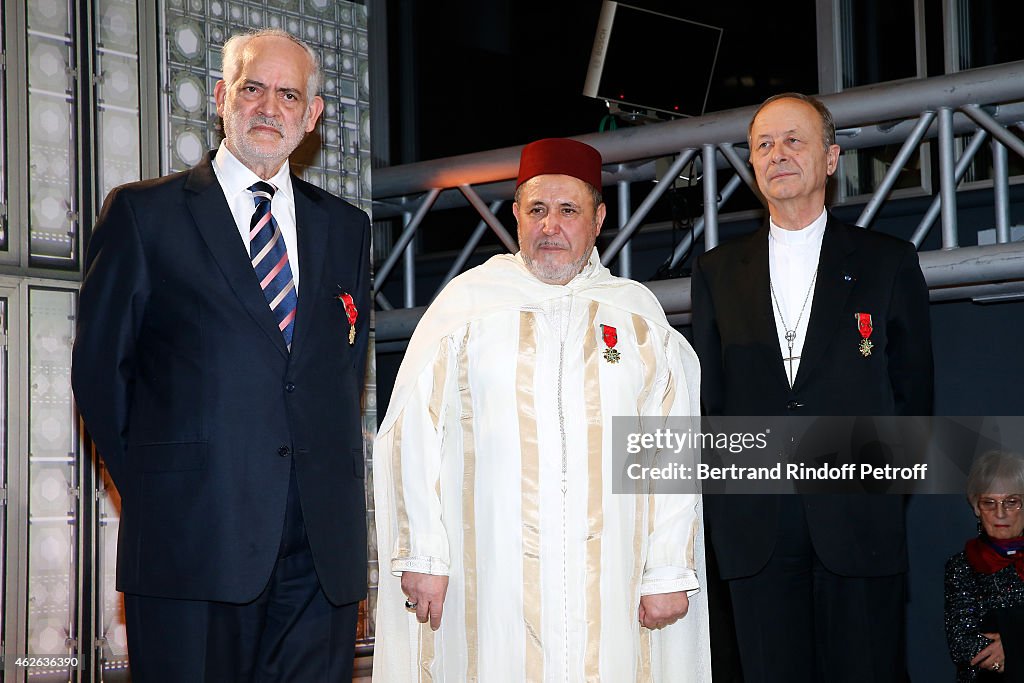 HRH The Princess Lalla Meryem Of Morocco Delivers The Insignia Of The Order Of The Throne At Institut Du Monde Arabe In Paris