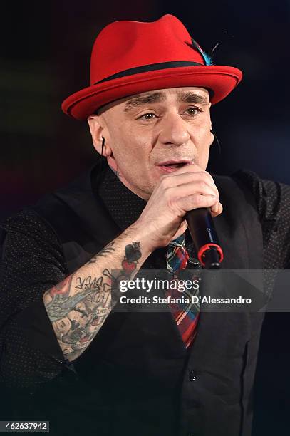 Singer J-Ax performs live at ''Che Tempo Che Fa' TV Show on February 1, 2015 in Milan, Italy.