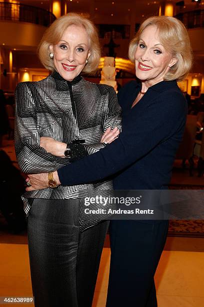 Alice Kessler and Ellen Kessler attend the Sava Nald show during the Mercedes-Benz Fashion Week Autumn/Winter 2014/15 at Hotel Adlon on January 14,...