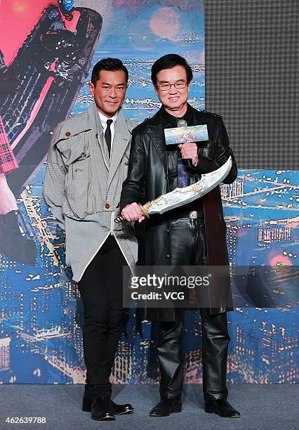 Actor Louis Koo and director Bak-Ming Wong attend Bak-Ming Wong and Herman Yau's film "An Inspector Calls" premiere press conference on February 1,...